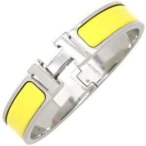 Hermes Bracelet Click H PM Metal Enamel Yellow Silver Hardware H Bracelet